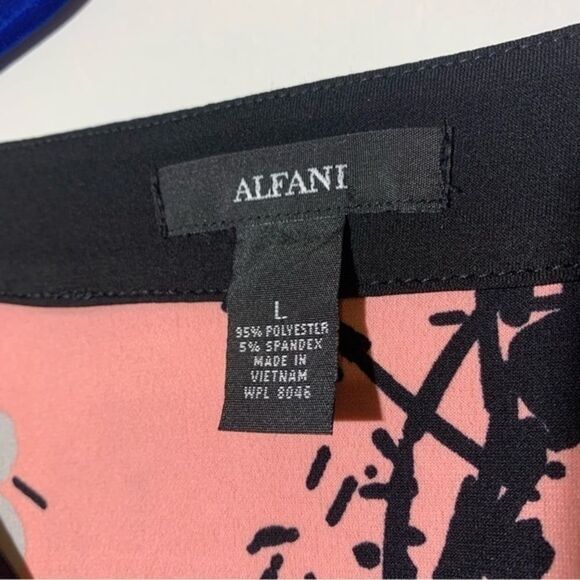 Alfani Blouse Abstract Floral Pattern 3/4 Sleeve - Picture 2 of 7